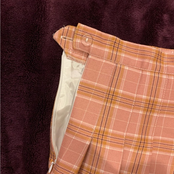 Plaid pleated skirt- yellow and pink - Picture 4 of 5